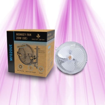 Ventilateur Monkey oscillant avec roulements à billes - 20W - 2 vitesses - Secret Jardin