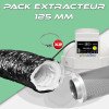 Pack Extracteur - PK 125 2 vitesses + Filtre à Charbon PF PRO Ø125-H300 + Gaine Phonic 3m Ø127mm + colliers de serrage x2