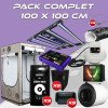 Pack complet 100x100cm – Zeus 465 Compact PRO et console - Box Q100+ 100x100x200 cm - Kit de ventilation - Pots et terreaux