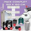 Pack complet 150x150cm – Scorpion Diablo Reflector - Box AQ 150+ - 150x150x220 cm - Kit de ventilation - Pots et terreaux