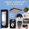 Pack complet 60x60cm – Rhino 130 - Box Hydroshoot 60 - Kit de ventilation sans filtre à charbon - Pots et terreaux