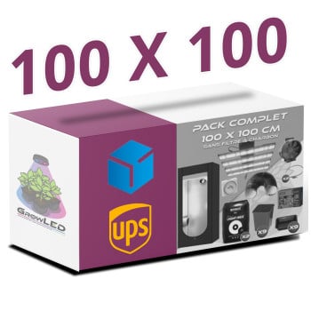Pack complet 100x100cm – SpectraWild S320 - Hydoshoot 100 - Kit ventilation sans filtre à charbon - Pots et terreaux