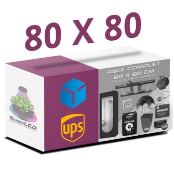 Pack complet 80x80cm – Spider Pro 200 - Box Hydroshoot 80 - Kit de ventilation sans filtre à charbon - Pots et terreaux