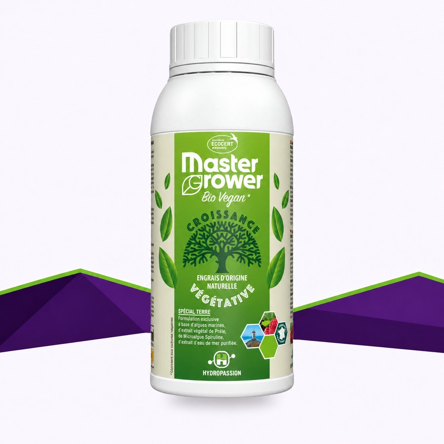 Engrais Croissance Vegetative Grow - Hydropassion 5L - Pour Hydroponie, Terre, Aéroponie - NPK 9-6 - Intérieur/Extérieur