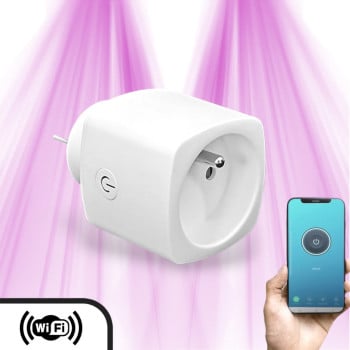 Prise connectée WIFI avec contrôle de la consommation - Compatible LED 16A