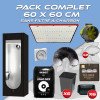 Pack complet 60x60cm –Rhino 130 Pro - Box Hydroshoot 60 - Kit de ventilation sans filtre à charbon - Pots et terreaux