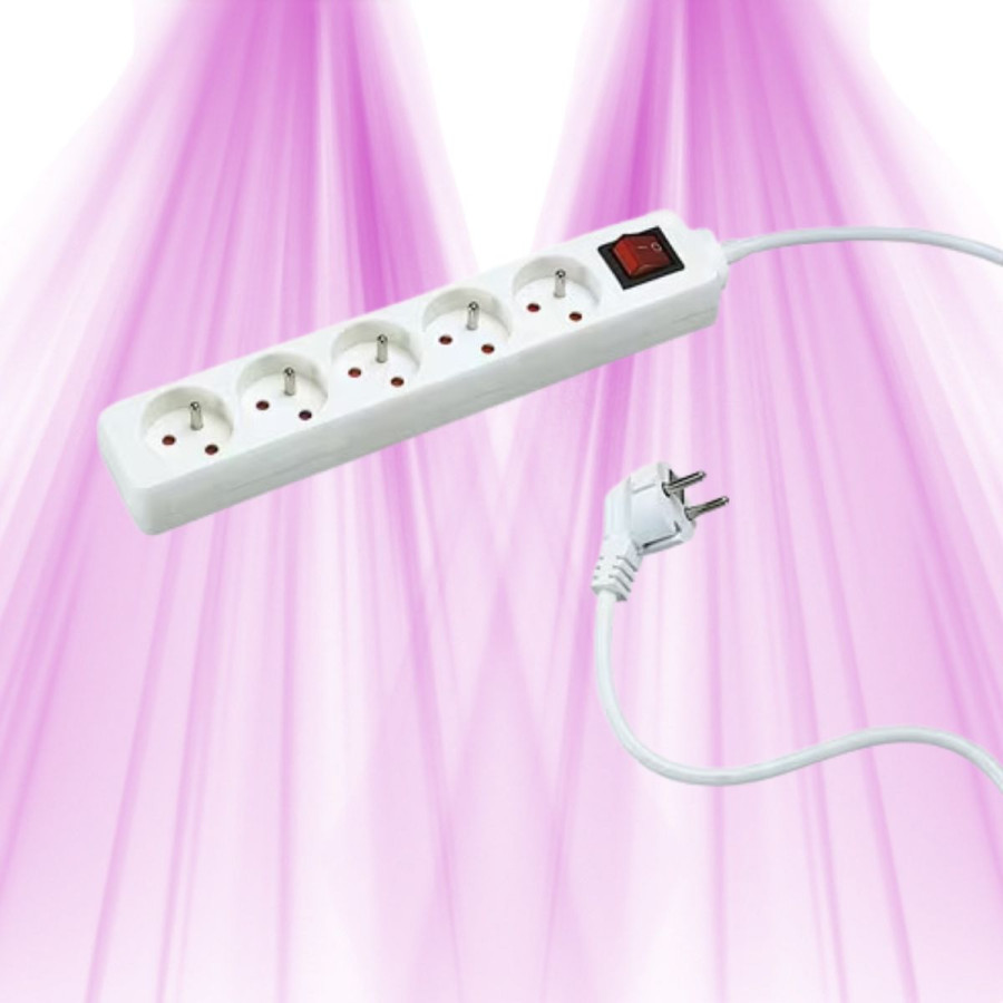 Multiprise avec 5 prises - Câble 1m - Interrupteur - MAX 3500W - 1