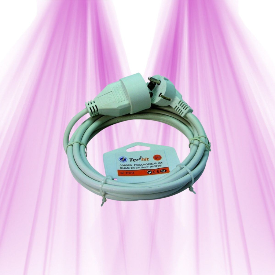 Rallonge 3m - 3 x 1,5mm² + Secu NF