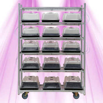 Chariot de propagation complet - LED pour semis et clones - VDL - syst&egrave;me professionnel zinc galvanis&eacute;
