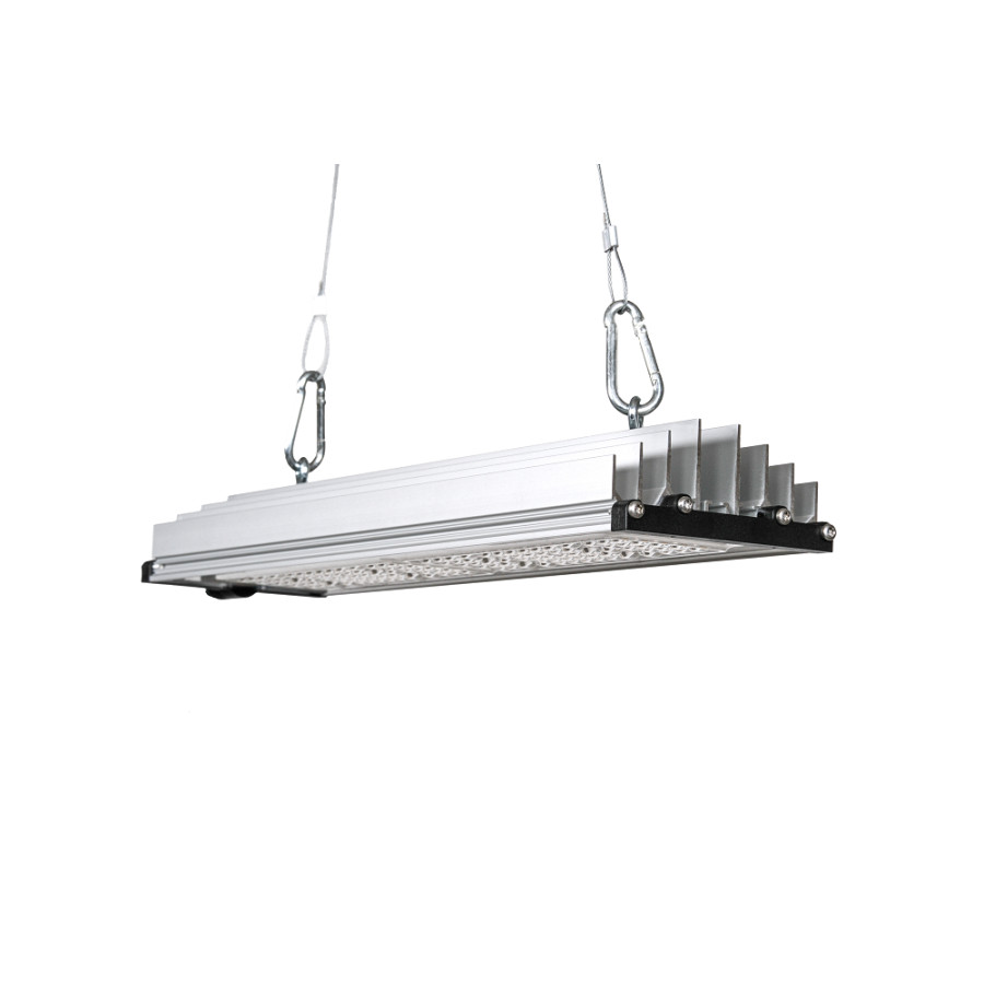 Lampe LED de culture SANlight Stixx 50 pendant suspendue, aluminium avec dissipateur et montages en crochets.