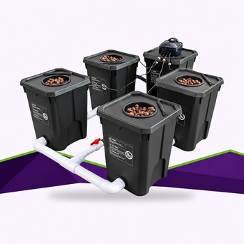Sistema hidropónico RDWC de 4 macetas y 27 l: rendimiento y simplicidad para el cultivo en interior.