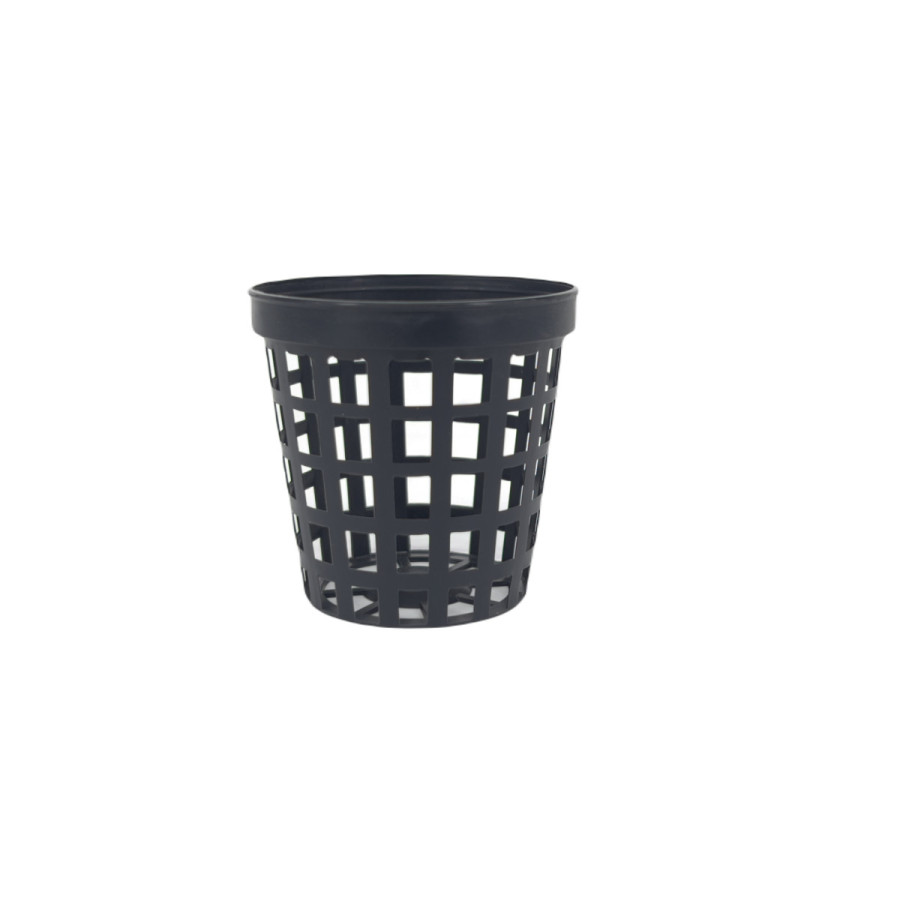 Pot ajouré noir en plastique, forme de corbeille perforée adaptée à l'hydroponie et aéroponie (GrowLED)