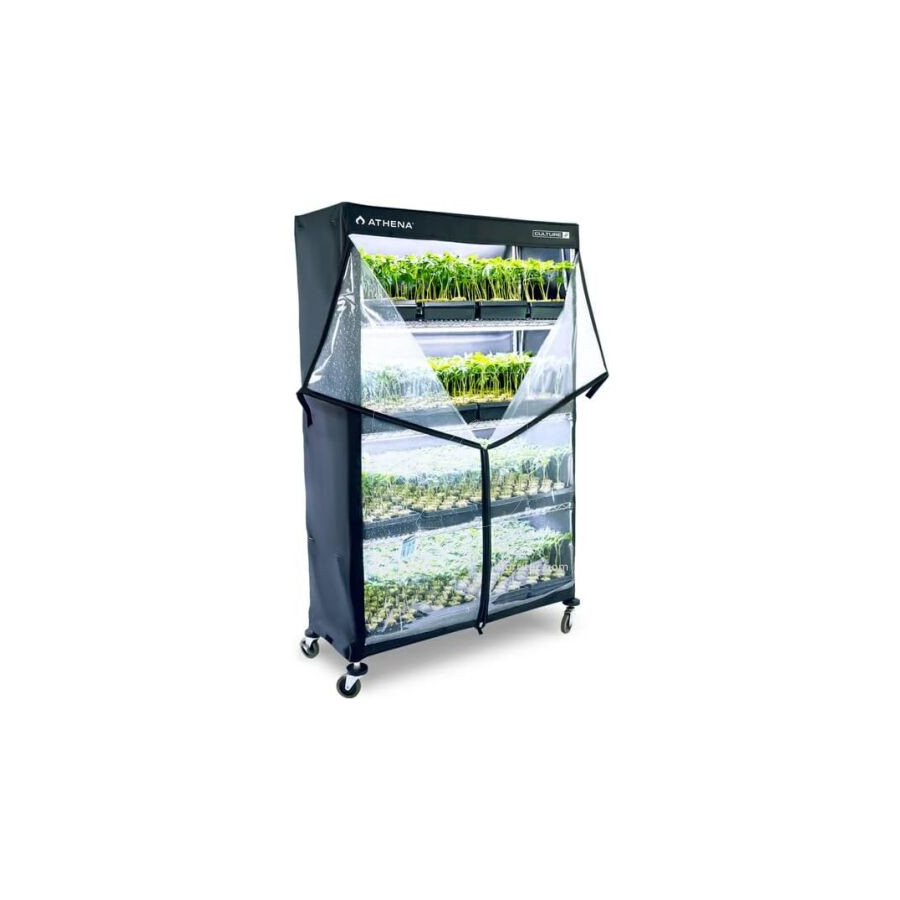 Chariot de propagation mobile fermé - étagère sur roulettes avec bâche de protection pour un environnement clôt