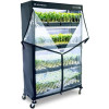 Chariot de propagation mobile fermé - étagère sur roulettes avec bâche de protection pour un environnement clôt