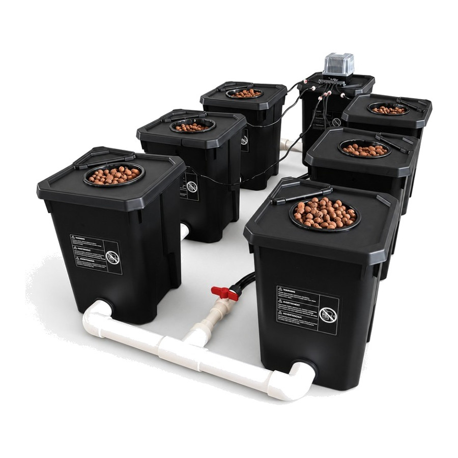 Système Hydroponique RDWC 6 Pots 27L – Recirculation & Oxygénation Racinaire