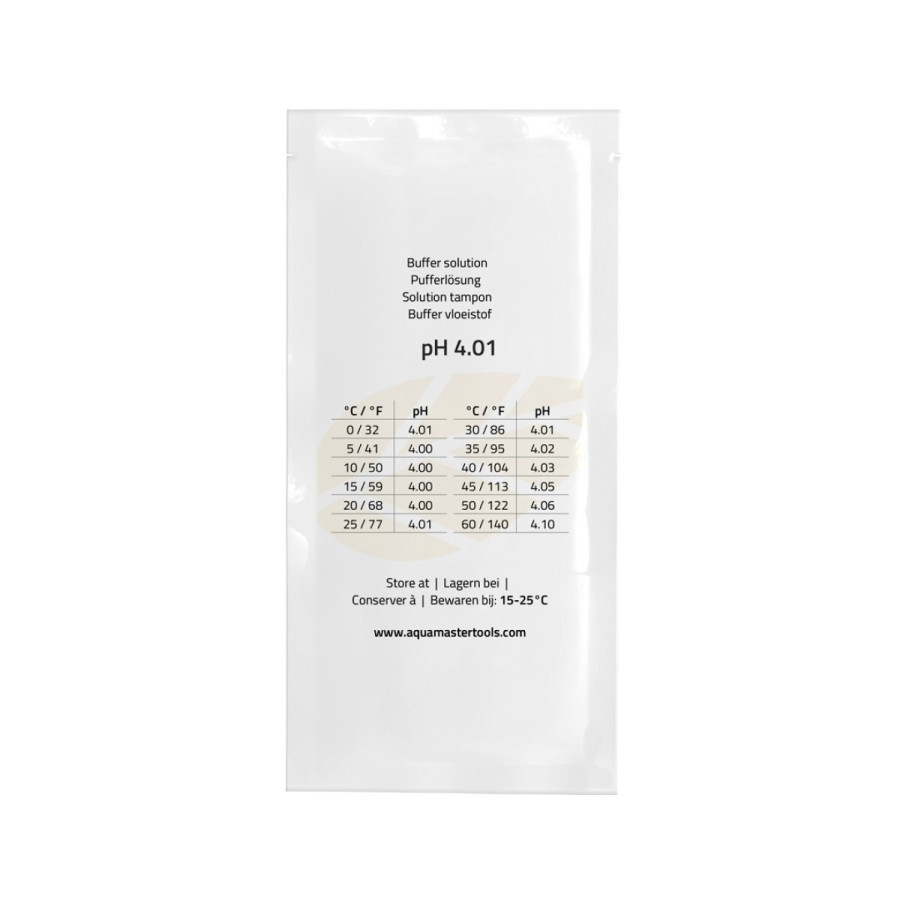 Solution d’étalonnage pH 4,01 Aqua Master Tools — 25 sachets de 20 ml — détail