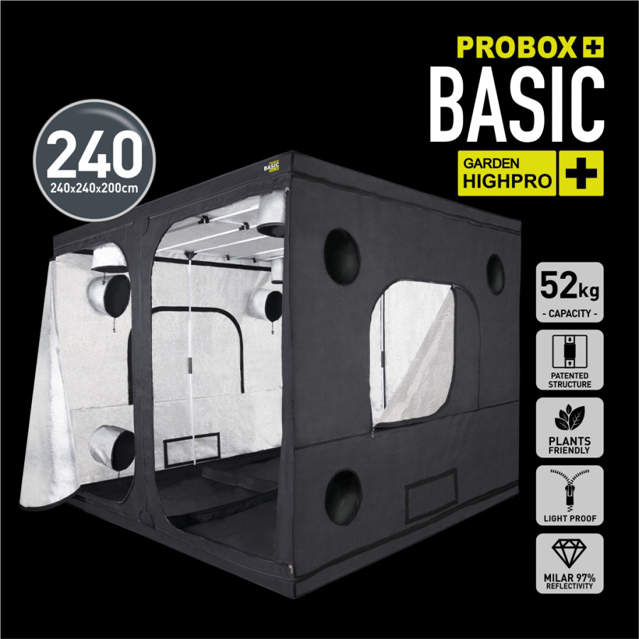 Chambre de culture Garden HighPro Probox Basic 240 ouverte, 240 × 240 × 200 cm