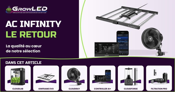 AC Infinity de retour chez GrowLED : découvrez la gamme et nos engagements qualité
