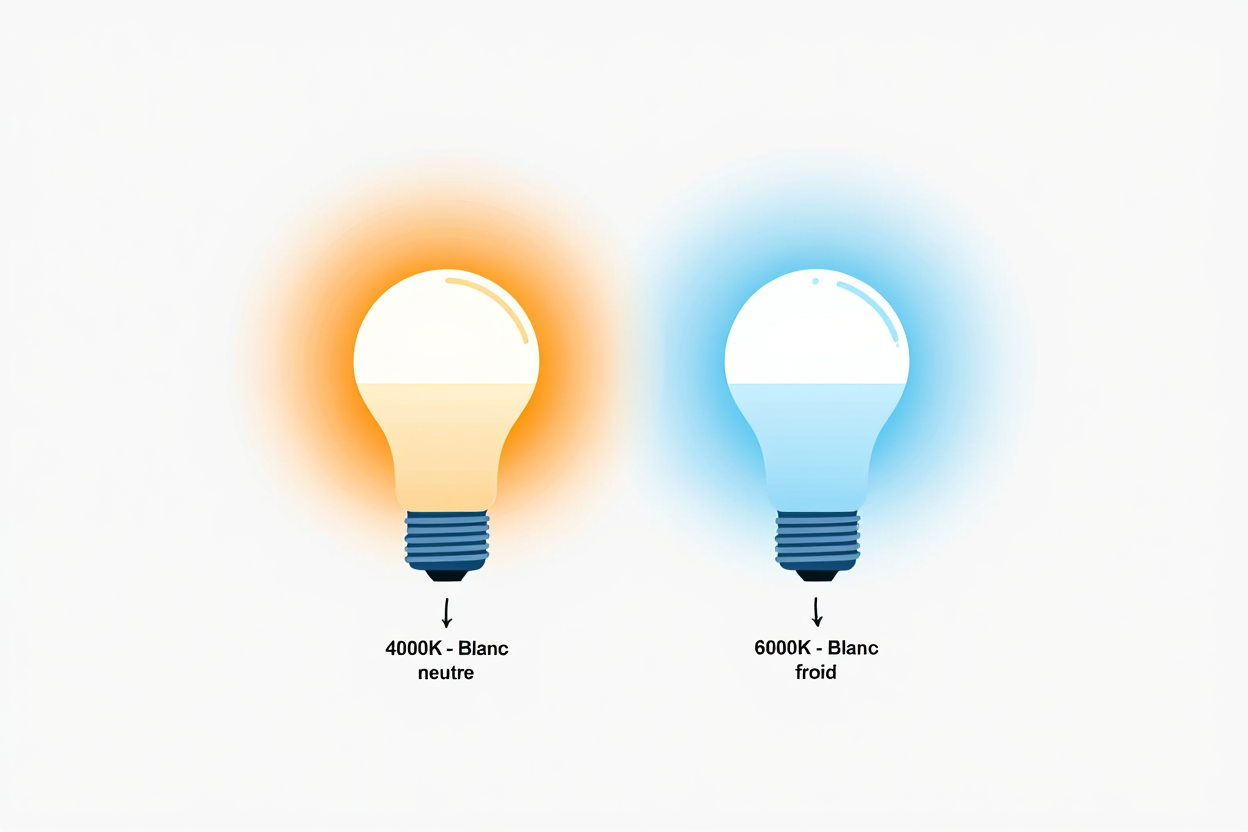 Différence entre 4000k et 6000k : guide température de couleur LED