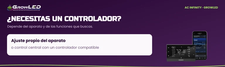 Ajustes propios del equipo o control central mediante un controlador compatible.