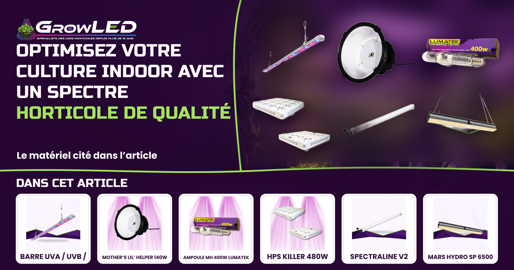 Optimisez Votre Culture Indoor avec un Spectre Horticole de Qualité