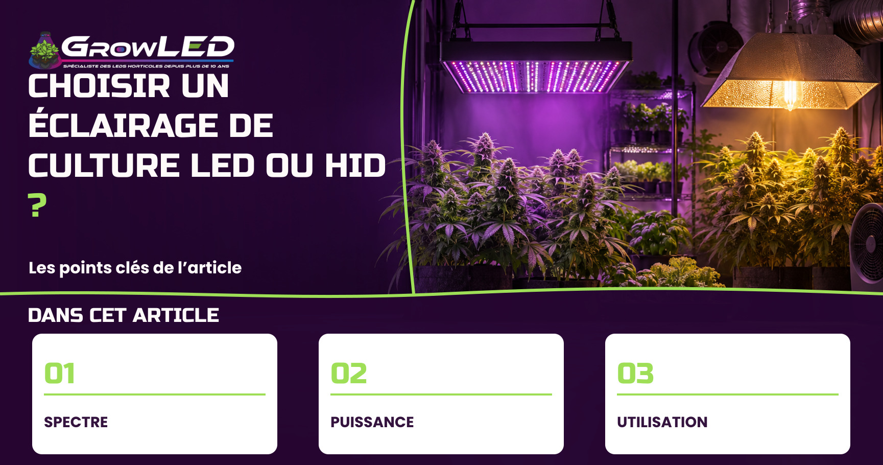 Choisir un éclairage de culture LED ou HID ?