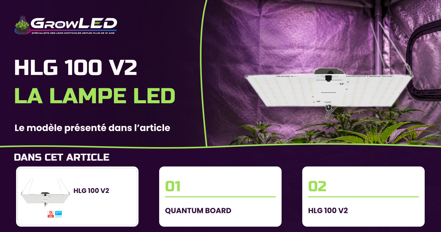 HLG 100 V2 - L'éclairage LED puissant pour plantes - Horticulture Lighting Groupe