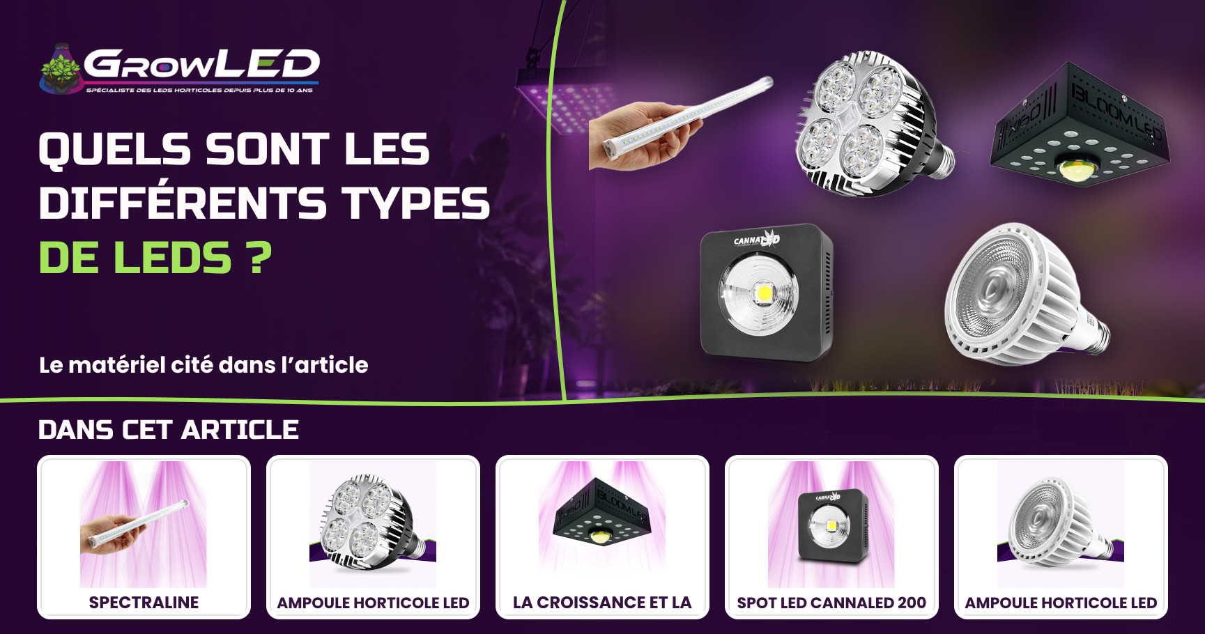 Quels sont les différents types de LEDs ?