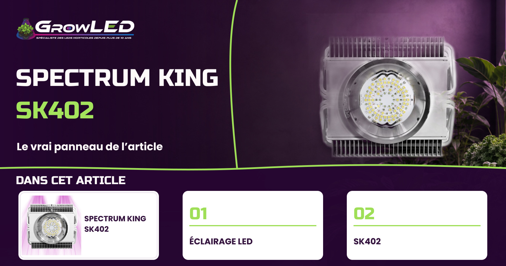 Spectrum King SK402 : Le Roi Américain de l'éclairage LED pour plantes