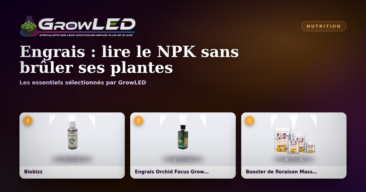 Engrais de culture : lire le NPK et nourrir sans brûler ses plantes