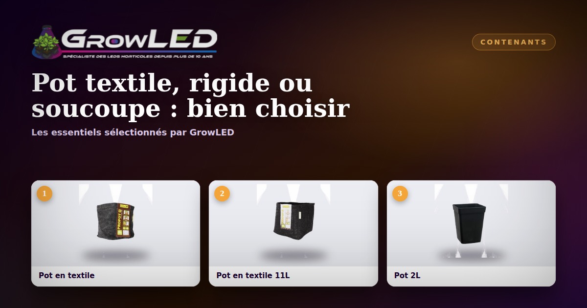 Pot textile, pot rigide ou soucoupe : pourquoi votre choix de contenant change tout